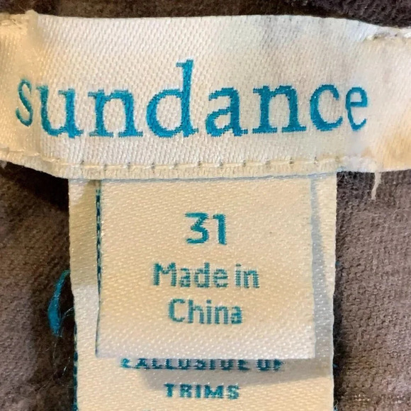 Sundance Women's Floral Velour Velvet 5 Pocket Embroidered‎ Pants Size 31 - Picture 7 of 12